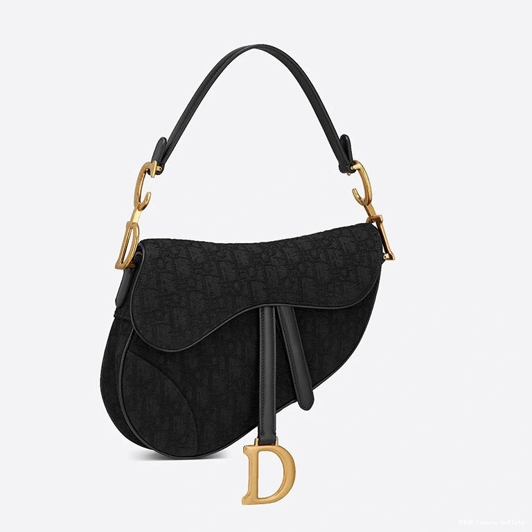 Cheap Saddle Oblique Canvas Motif Bag Dior Black 0808 Luxury